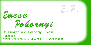 emese pokornyi business card